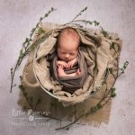 Newborn photography Cheshire Spring baby with blossom