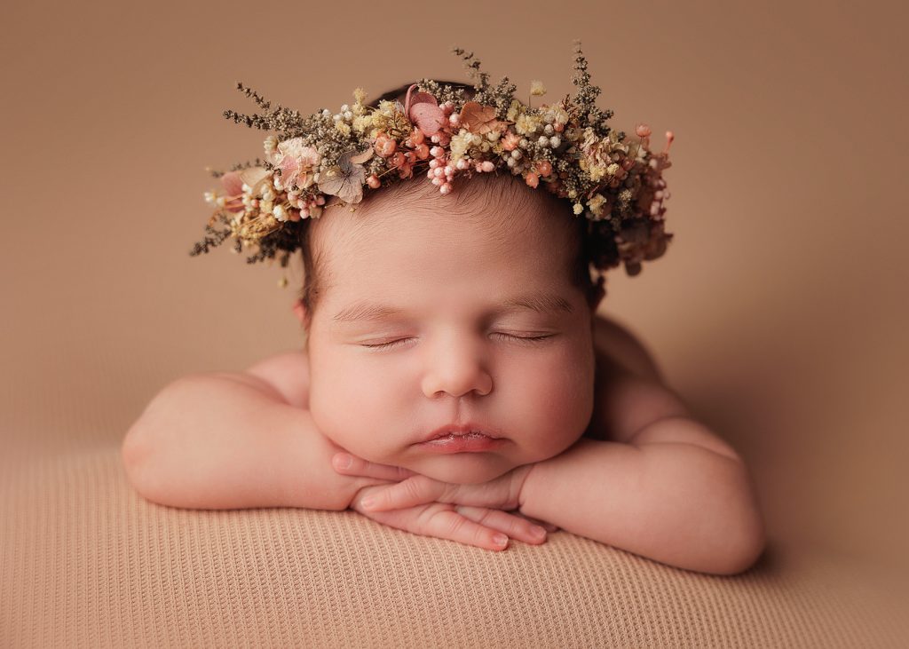 Beautiful newborn portrait in cheshire, paintery editing